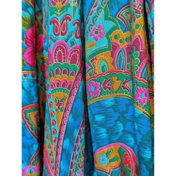 Vintage Worthington Boho Paisley Pleated Midi Skirt Size 10 - Picture 2 of 7
